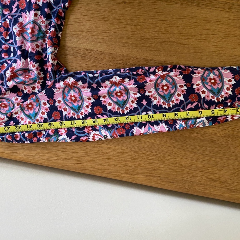 Boden Floral Jersey Midi Dress 10L | Long Sleeve V-Neck | Cotton TENCEL - Picture 11 of 11